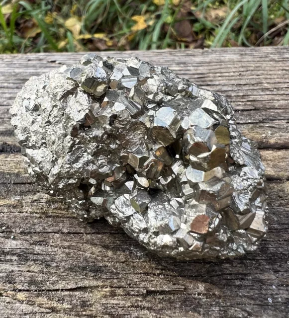 Raw Cubic Pyrite Crystals- Natural 2.7” Peru Pyrite Crystal Cluster Specimen