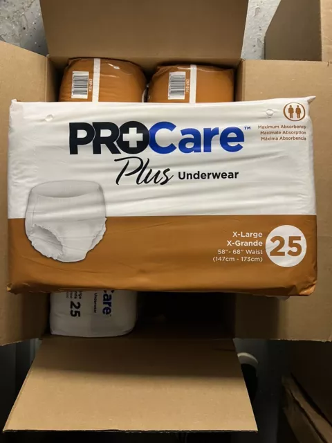 ProCare Adult Diapers: Lot of 90 Protective Underwear, Size Large, Waist  44-58