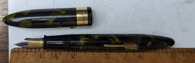 Sheaffer 14k Autograph Oversize Balance Green vintage fountain pen solid gold 2