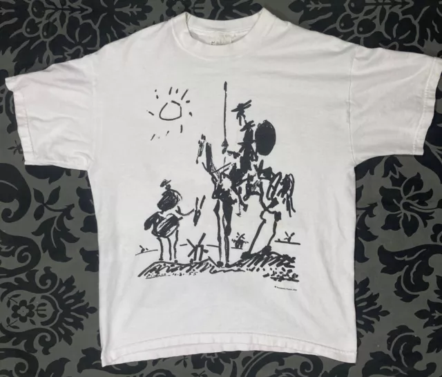 Vtg Pablo Picasso Don Quixote Artwork T Shirt Officially Licensed 2002
