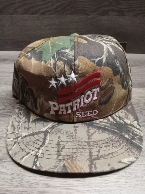 Vintage Patriot Seed Trucker Hat Mesh Farmer Feed Made In USA