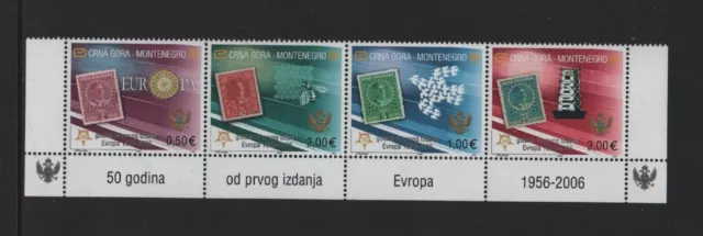 MONTENEGRO 2006 50th ANNIV OF EUROPA STAMPS HORIZ STRIP (SG M180/3) *MNH*