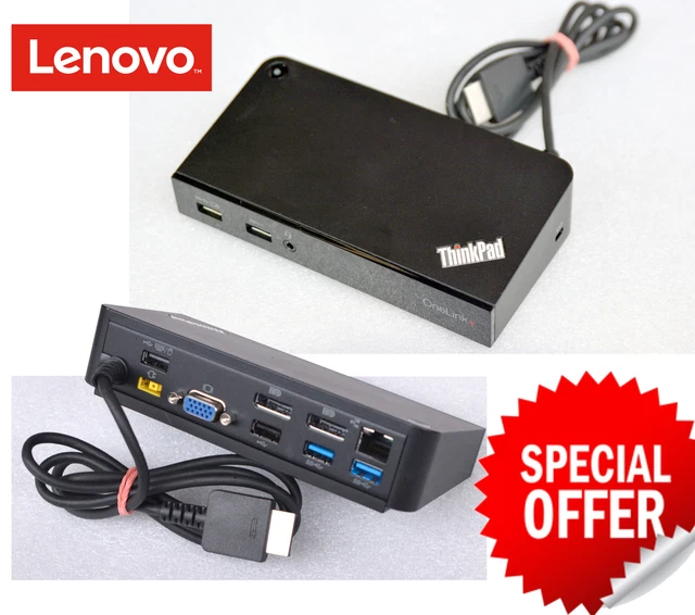 Station D'accueil Lenovo Thinkpad OneLink DU9047S1 / 03X6296 40A4 Avec Bloc D Alimentation 90 Watts