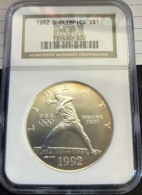 1992-D Olympics (Baseball) $1 NGC MS 69 Modern Commemorative Silver Dollar