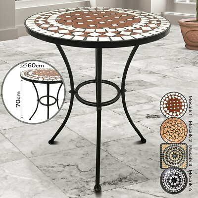 Balcone con Effetto Mosaico in Ceramica Tavolino da Esterno Giardino Nova Tavolo Mosaico Quadrato 60x60x70cm 