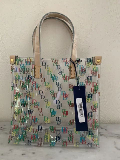 Dooney & Bourke It Lunch Bag Small Multi Color DB Logo's Clear Shopper Tote Bag