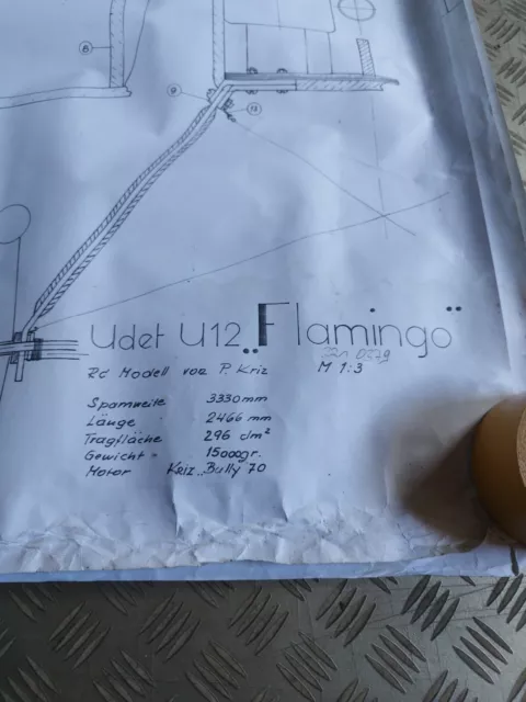 Udet U12 Flamingo M1:3 Bauplan