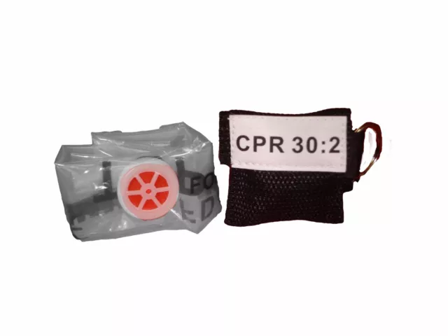 1 Black Face Shield CPR Mask in Pocket Keychain imprinted 30:2