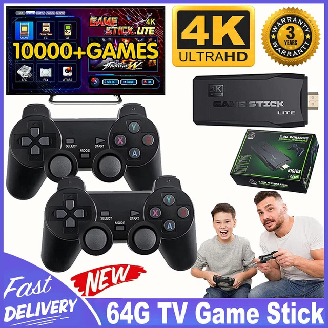 4K RETRO GAME Console Plug&Play Video Game Stick Dual 2.4G Wireless