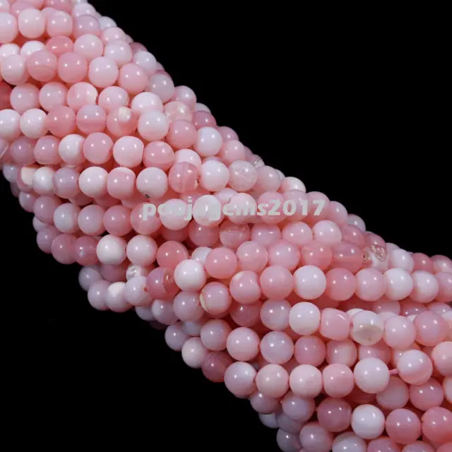13 " 5 Strähnen Natürlich Rund Kugel Perlen 8-9 MM Pink Opal Edelstein Uni Glatt