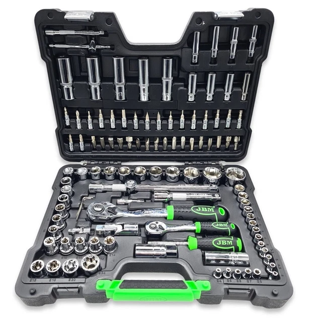Cassetta Attrezzi Completa Set Chiavi A Bussola 46 Pezzi 1/4 - Cromo Vanadio, Con Punte PH/PZ - Per Auto E Fai Da Te Cricchetto 1/4 Pollice - 12