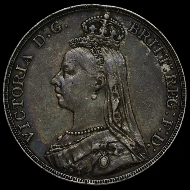1892 Queen Victoria Jubilee Head Silver Crown, GVF+