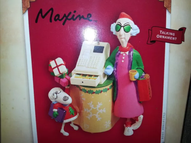 Hallmark Recuerdo 2004 MAXINE'S Crabby Mall-Idays Habla Navidad Ornamento Nuevo