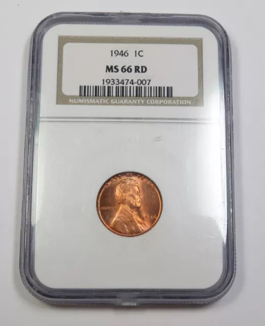 1946 P NGC MS66 RD RED | Lincoln Wheat Penny Cent - 1c US Coin #38986A