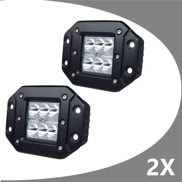 2 x 30W 5inch CREE LED Work Light Bar Flood Driving Lamp Mount Offroad 4WD Truck