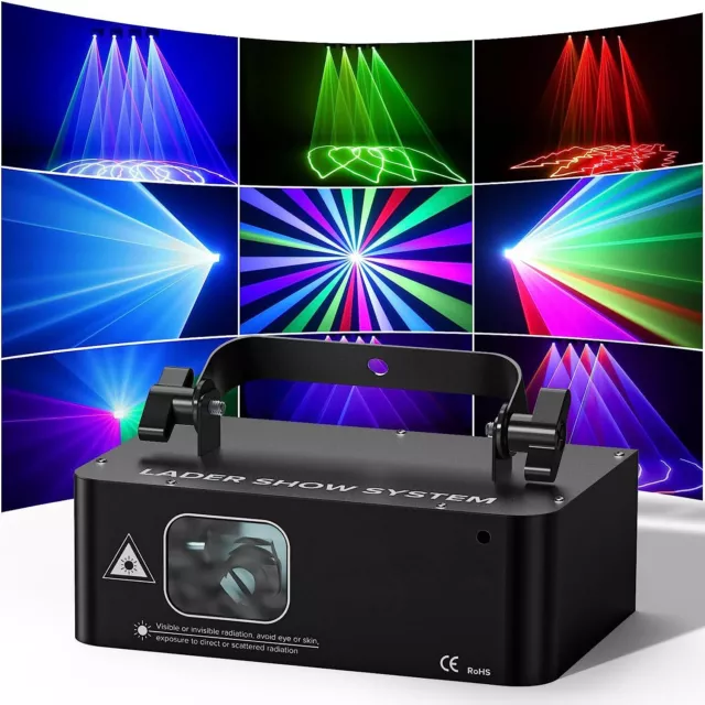 RGB Laser Projektor LED Beam Bühnenlicht Strobe Disco Lichteffekt DMX DJ Party