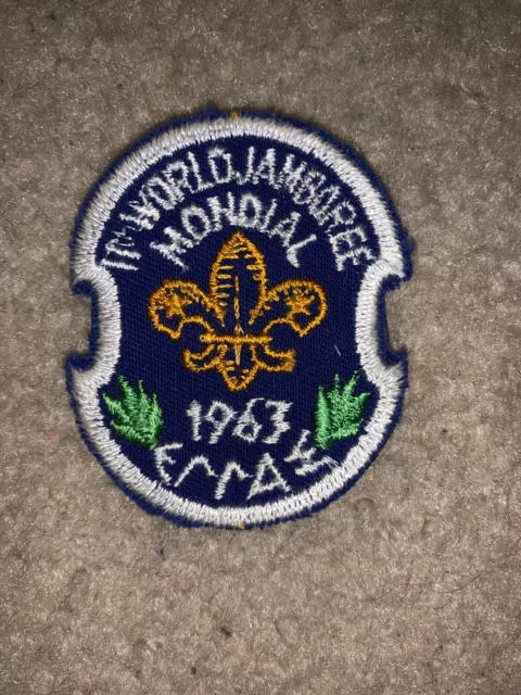 Boy Scout Souvenir White Odd Badge Bdr Mondial 1963 Greece World Jamboree Patch