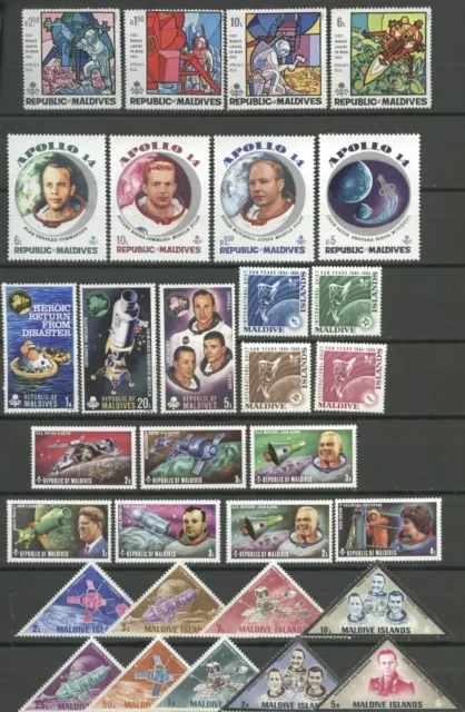 Raumfahrt, Space - Malediven - LOT ** MNH ! 2 Scans