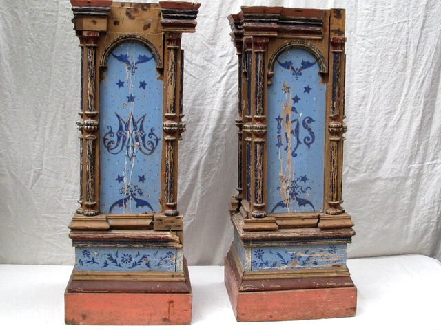 Antique late 18th c. French Architectural Painted Pedestals
