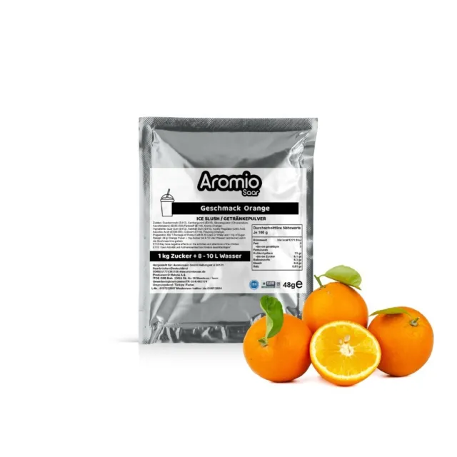Aromiosaar Orange-Geschmack Eis Slush Pulver, Set mit 10 Beutel 48g