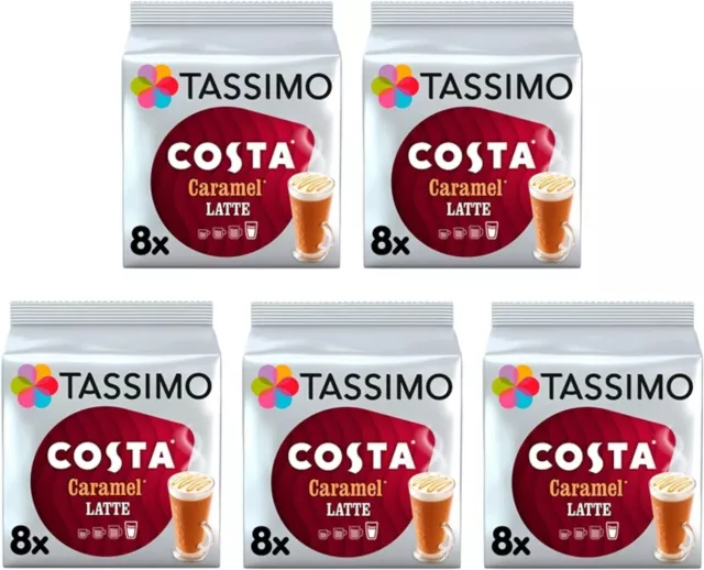 Tassimo Costa Latte Coffee Pods x8 (Pack of 5, Total 40 Drinks)  (FREE SHIPPING)