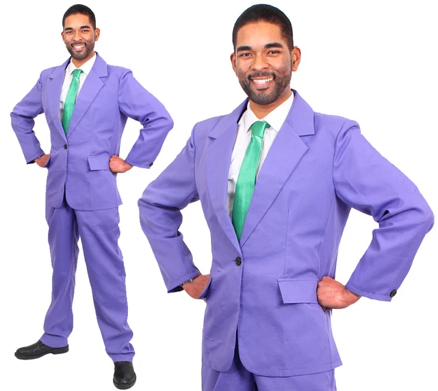 MENS PURPLE SUIT Tv Film Fancy Dress Costume Jacket Trousers Joker