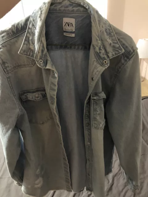 Zara Distressed Denim Mens Jacket