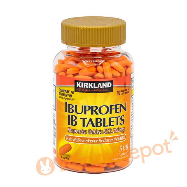 KIRKLAND SIGNATURE IBUPROFEN 200 mg IB Tablets 500 Caplets New Pain