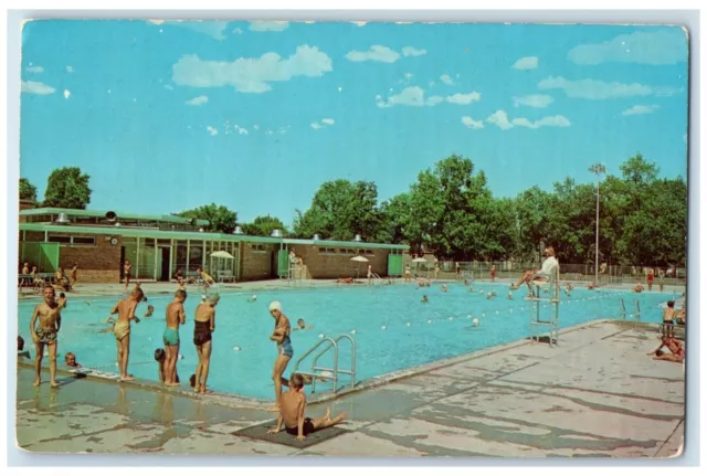 c1960 Mead Park Swimming Pool Exterior Building Appleton Wisconsin WI Postcard
