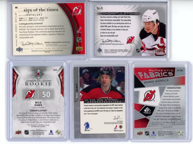 New Jersey Devils 20 card lot auto jersey serial RC Nico Hischier Jack Hughes 2