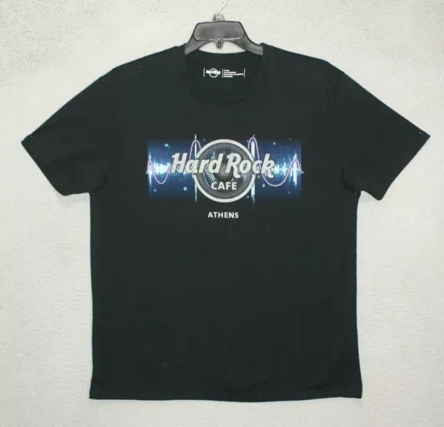 Hard Rock Cafe Shirt Adult Extra Large Black Graphic Raised Letter Logo Mens