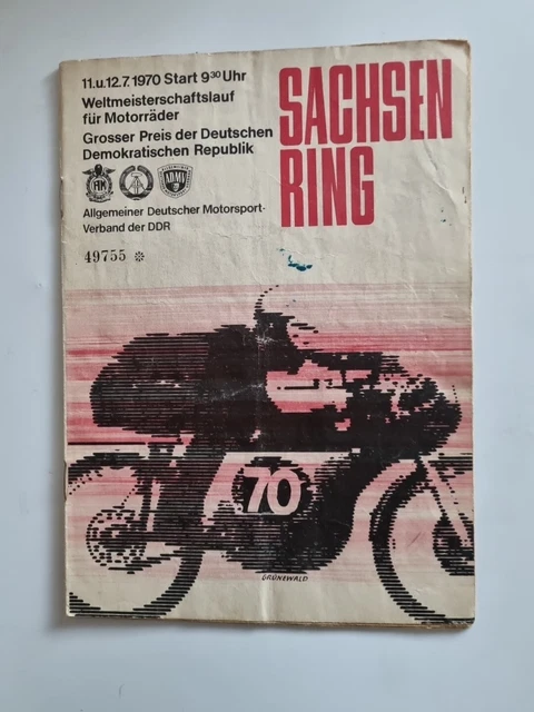 RENNPROGRAMM SACHSENRING 1936, Großer Preis von Europa Motorräder EUR
