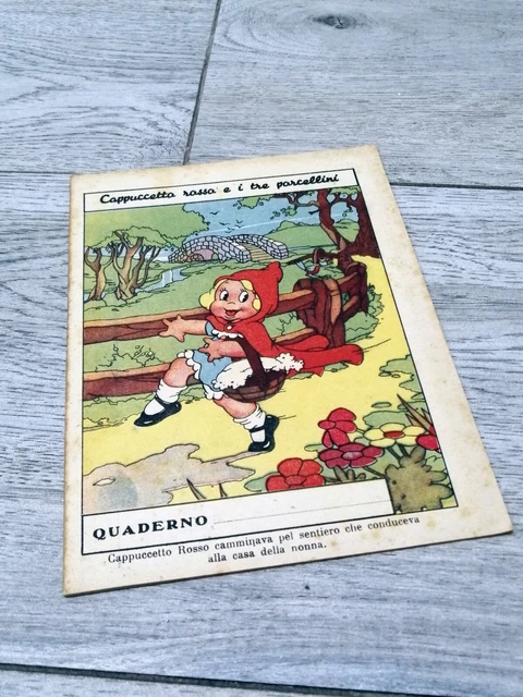 Quaderno Scolastico Cappuccetto Rosso #1 Vintage Anni 20-30 Epoca Fascismo A5