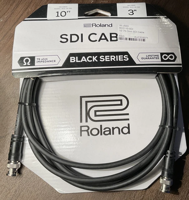 Roland Black Series Professional A/V RCC-10-SDI 10' 75 Ohm SDI Cable