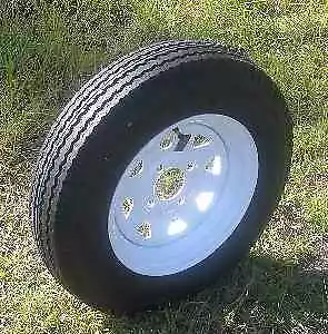 Towmaster 480 x 12 Trailer Tire Load Range C 12" White Rim 4 Lug