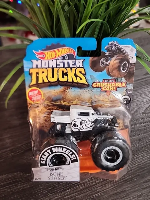 Hot Wheels Monster Trucks 2 Pack + matching cars Bone Shaker & Shark Wreak  $8Sh