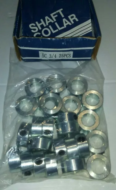 Qty 25 - 3/4" Shaft Solid Steel Zinc Plated W/Set Screw Stop, Sc75, Free Ship