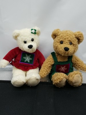 Hallmark Kiss Kiss Mistletoe Bears 10" Plush  Stuffed Animal Christmas
