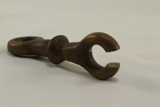 Antique Brass Hook Vintage Barn Used Wall Rope Hook Solid Collectible Hook 2