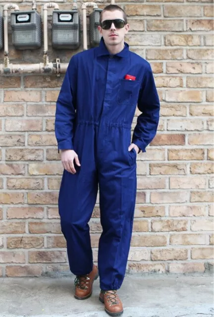 German army blue navy work suit coverall military overalls 100% cotton buttons