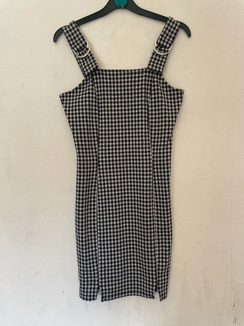 Robe Vichy Noir Et Blanc Pimkie - Coupe Moulante, Longueur Genou - Taille 36 - Occasion Très Bon état