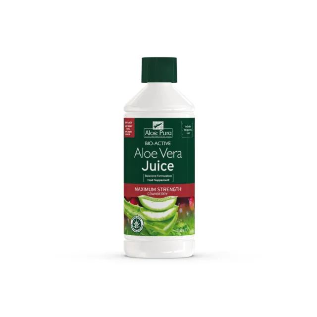 Aloe Pura bioaktive Aloe Vera Saft maximale Stärke Cranberry 1 Liter