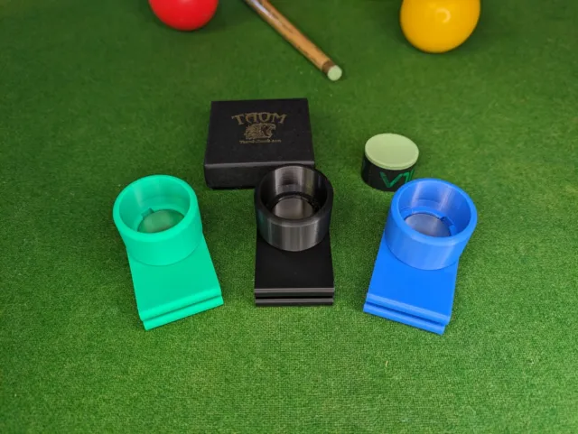 TAOM Magnetic round snooker or pool chalk holder - various colours