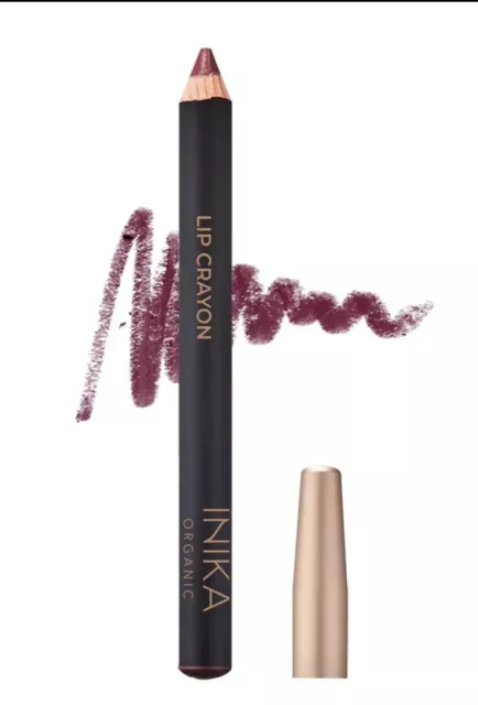 INIKA zertifizierter Bio-Lippenstift Bleistift tiefe Pflaume & Doppelbleistiftspitzer Duo 2