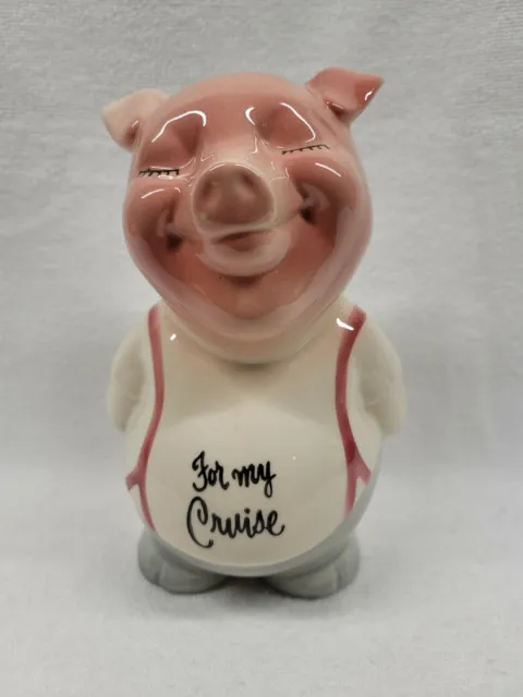 7 1/2" Large Pig Bank "For My Cruise" By Royal Copley, Royal Windsor, Spaulding