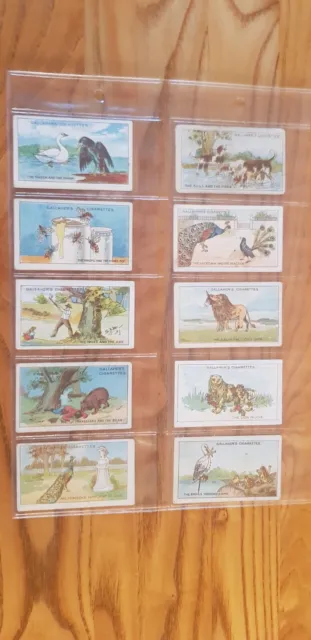 Antique Set Of Gallagher's 100 cards. Fables and Their Morals Thick Numerals.