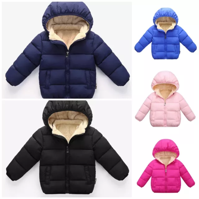 Baby Children Winter School Thick Fleece Warm Outerwear Coat Jacket Boys Girls