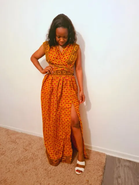 Ankara dress, african dress, ankara Infinity print maxi dress size 8 10 12 14 16