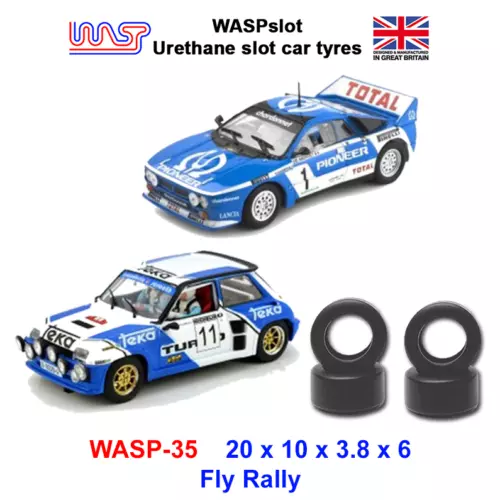 Uretano Slot Auto Pneumatici X 4 WASP 35 Fly Rally Auto 1:3 2