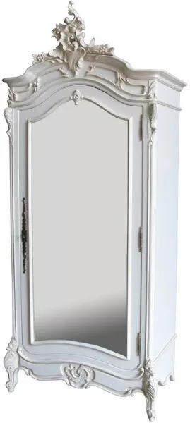 Rococo Wardrobe | French Rococo Armoire | Single Wardrobe Mirrored Door ARM021P